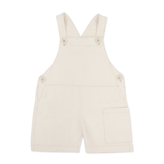 <Phil&Phae>Undyed twill short dungarees - natural（18M-6Y）