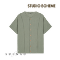 Gallery viewerに画像を読み込む, 【予約／送料無料】<STUDIO BOHEME PARIS> BLOUSE THELME - GREEN GREY（12M-8Y）
