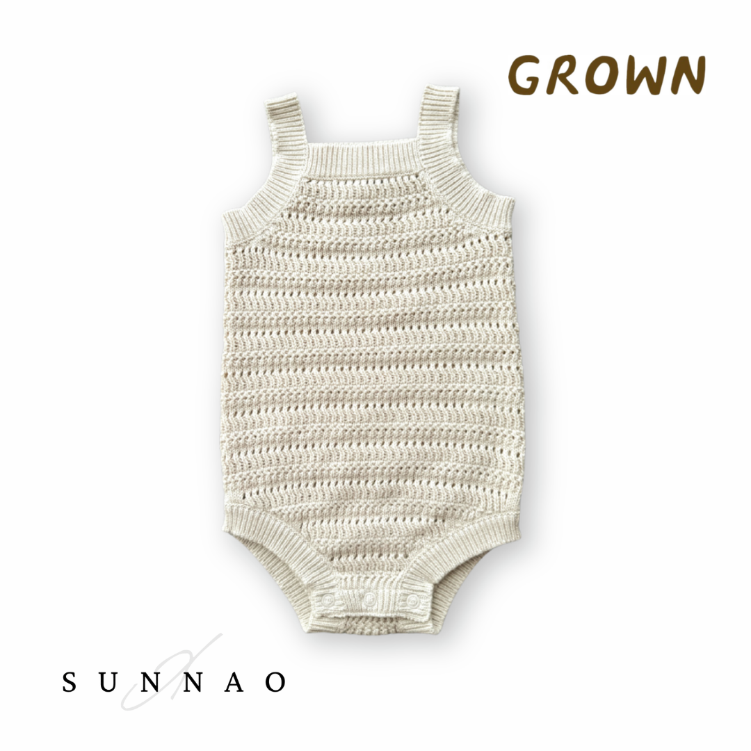 <GROWN>Knitted Organic Singletsuit （6M-18M）