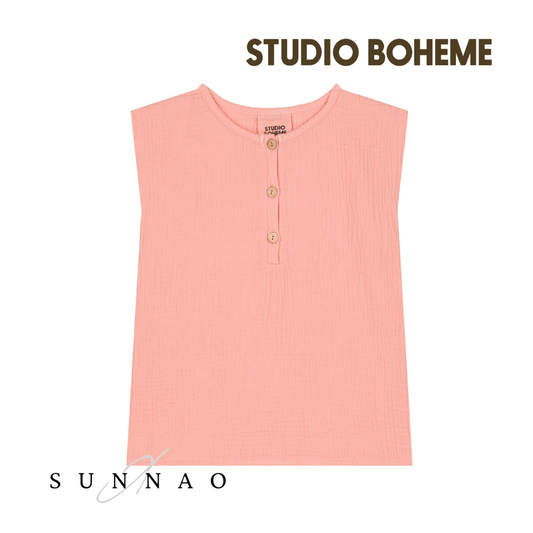 【予約／送料無料】<STUDIO BOHEME PARIS> BLOUSE ROMAN - PEACH （12M-8Y）