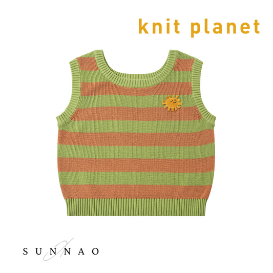 <Knit planet> GREEN STRIPE TOP（2-8Y）