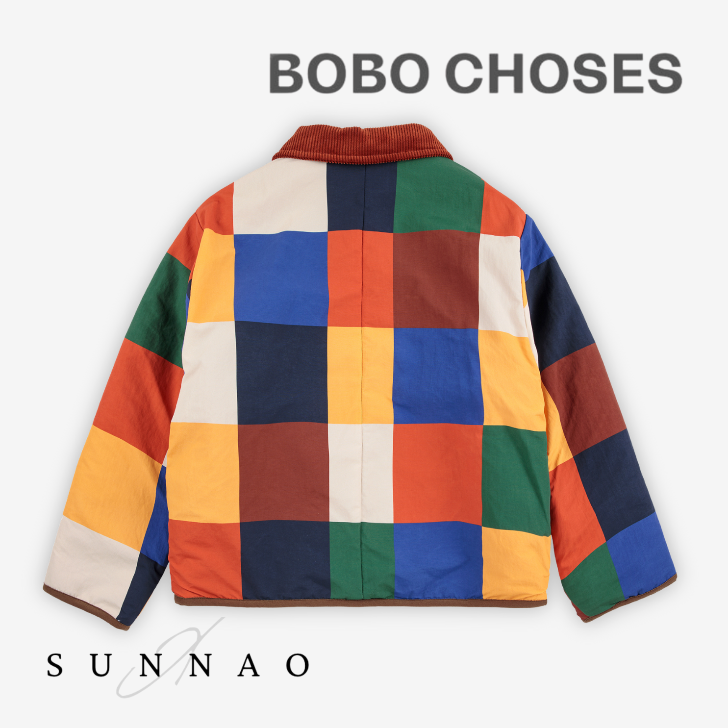 <BOBO CHOSES> Multicolor Tiles reversible sheepskin jacket
