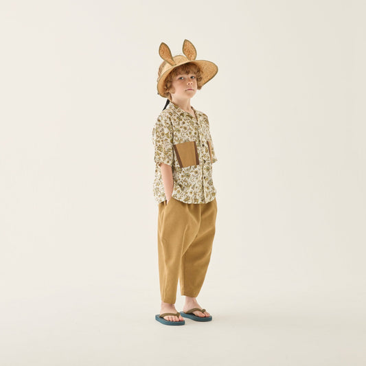 <eLfinFolk>Multi flora open collar pants（95-125）