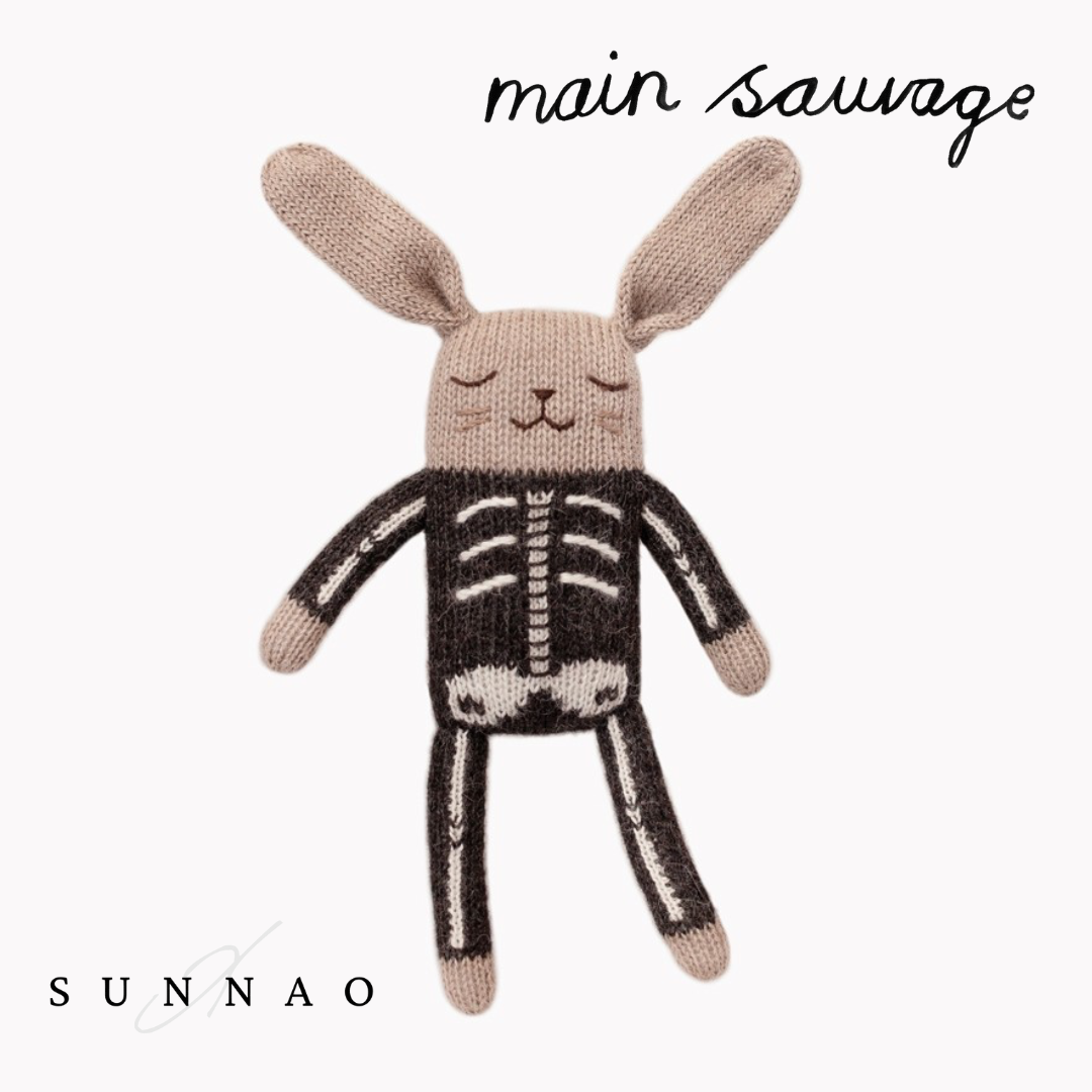 <Main Sauvage>Bunny knit toy - skeleton costume