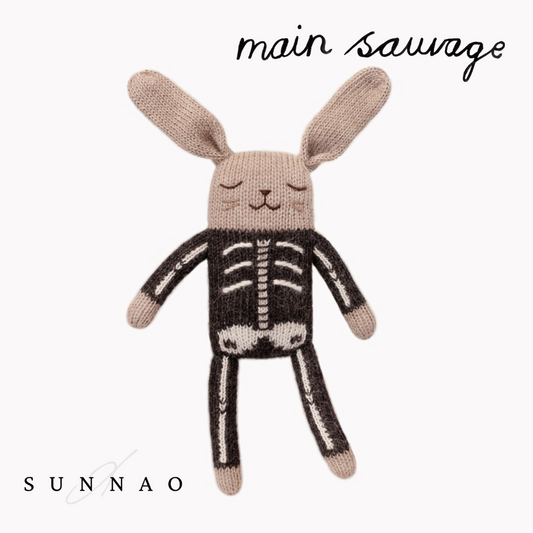 <Main Sauvage>Bunny knit toy - skeleton costume