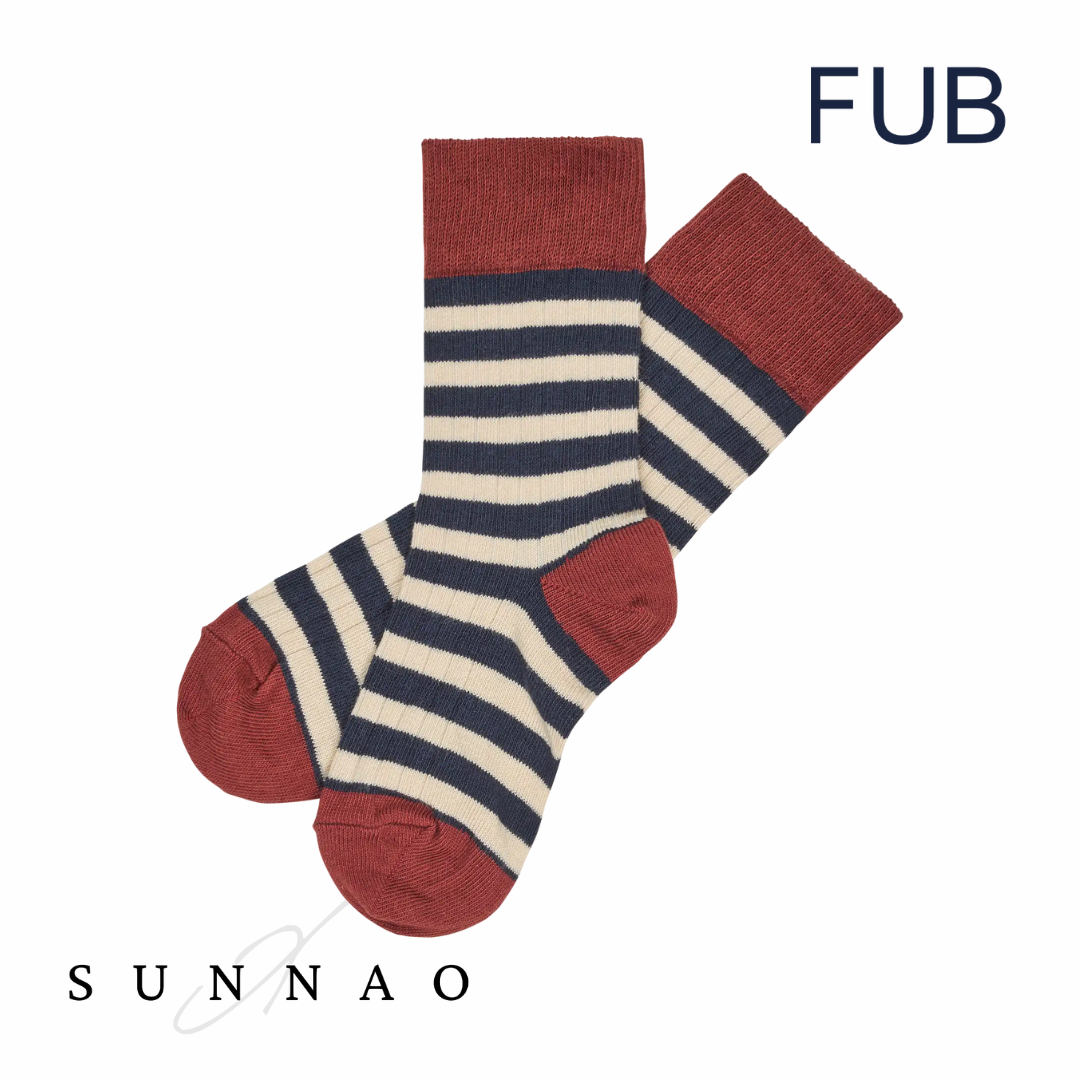 <FUB>Classic Striped Socks CHILI/DARK NAVY（10.5-17.5cm）