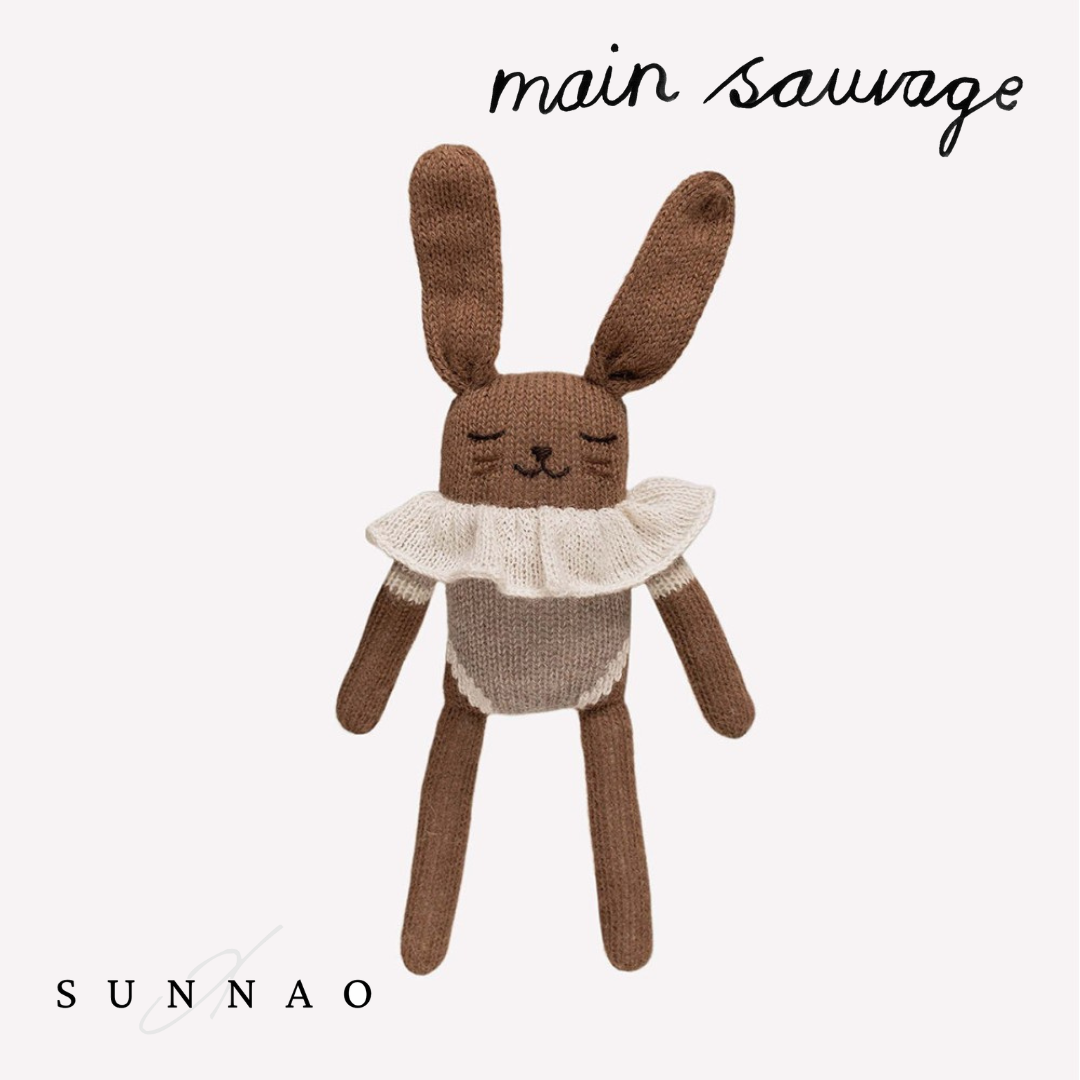 <Main Sauvage>Bunny knit toy - Oat bodysuit