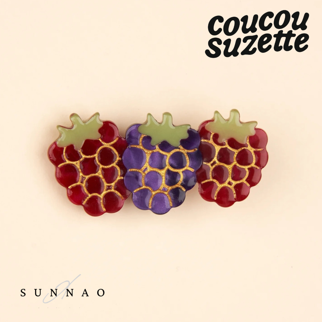 <COUCOU SUZETTE>FRUITS ROUGES HAIR CLIP
