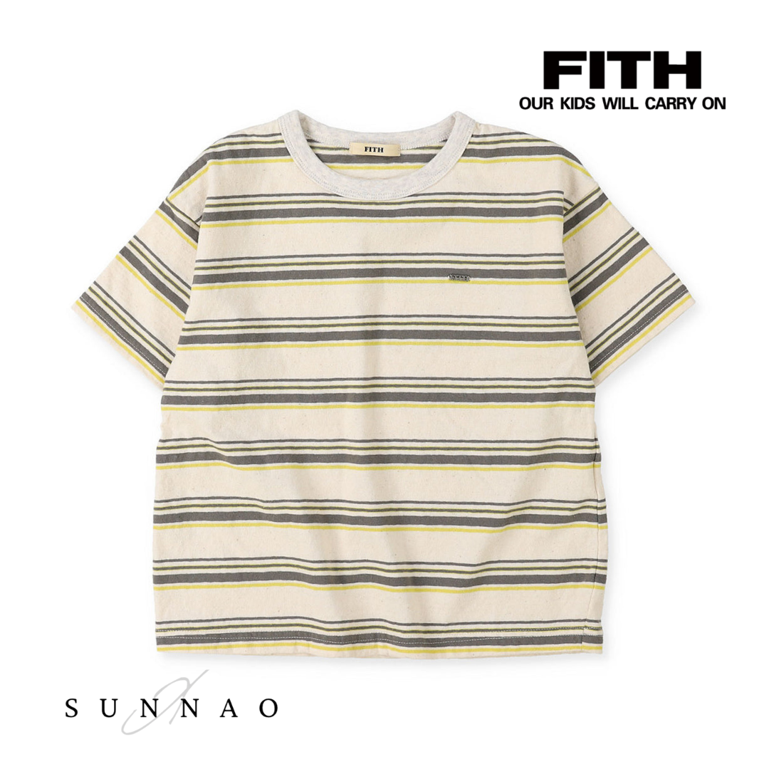 <FITH> Random Striped Big Tee - Off White