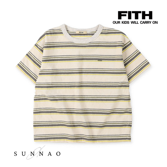<FITH> Random Striped Big Tee - Off White