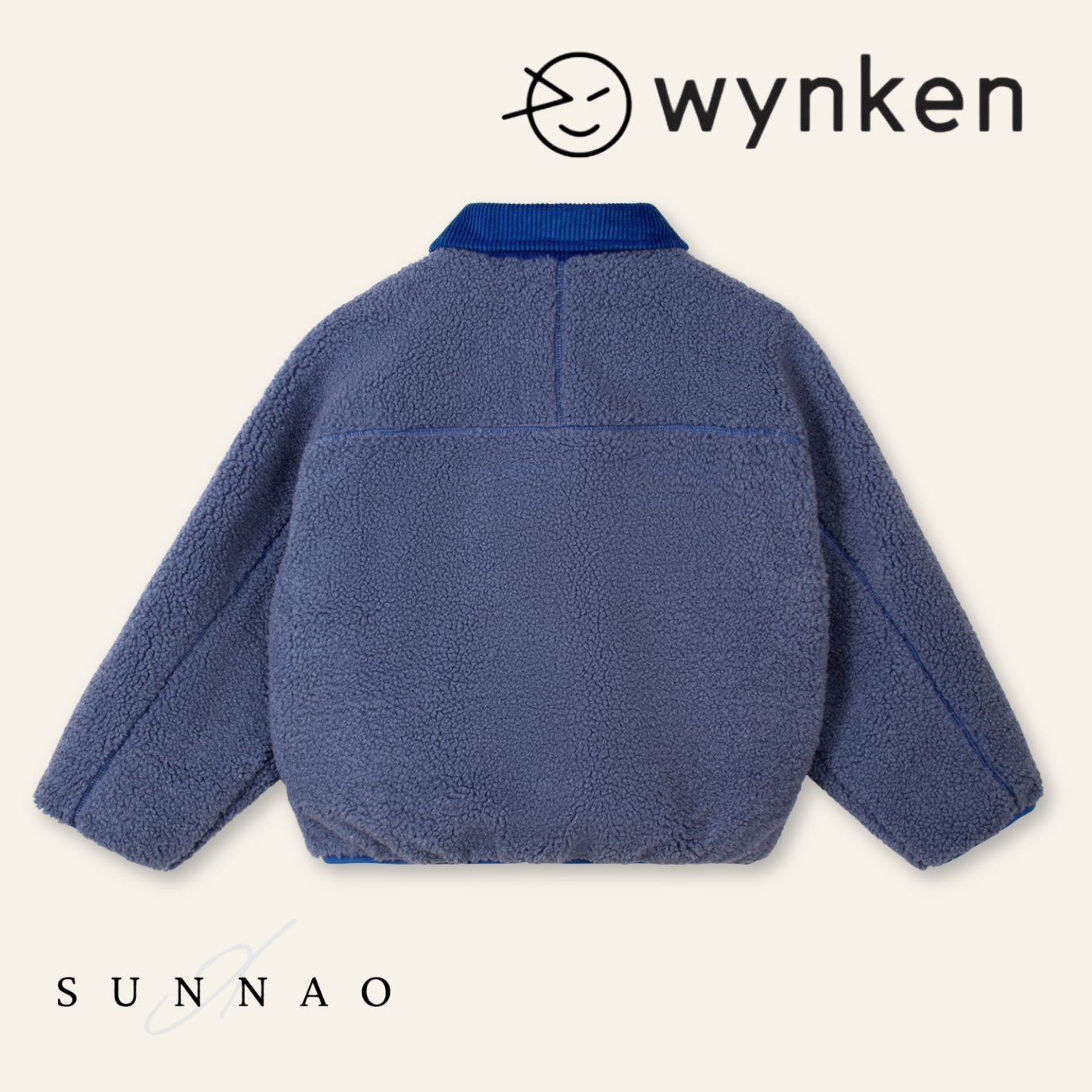 <Wynken> FAUX FUR REVERISBLE JACKET - TOBACCO / BLUE　