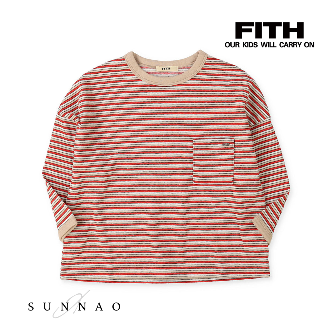 <FITH> Multi Striped Long Sleeve Tee - Red