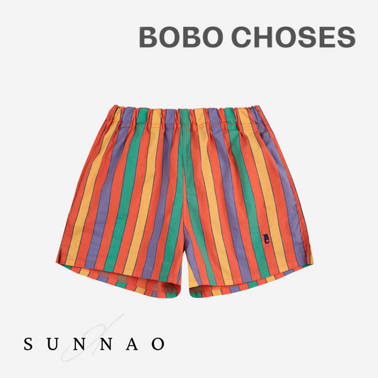 <BOBO CHOSES>Multicolor stripes woven shorts（2-7Y）