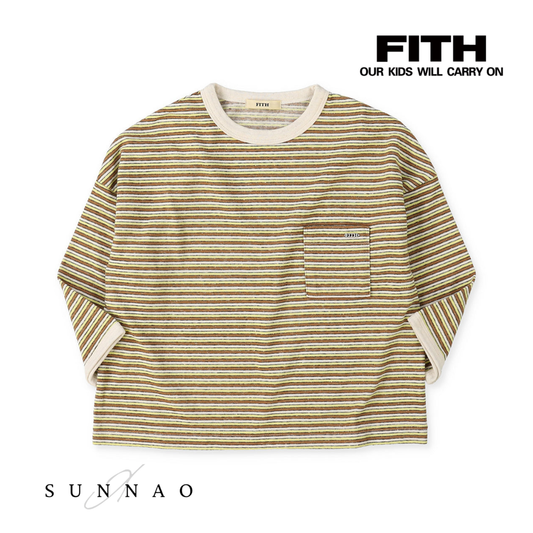 <FITH> Multi Striped Long Sleeve Tee - Yellow