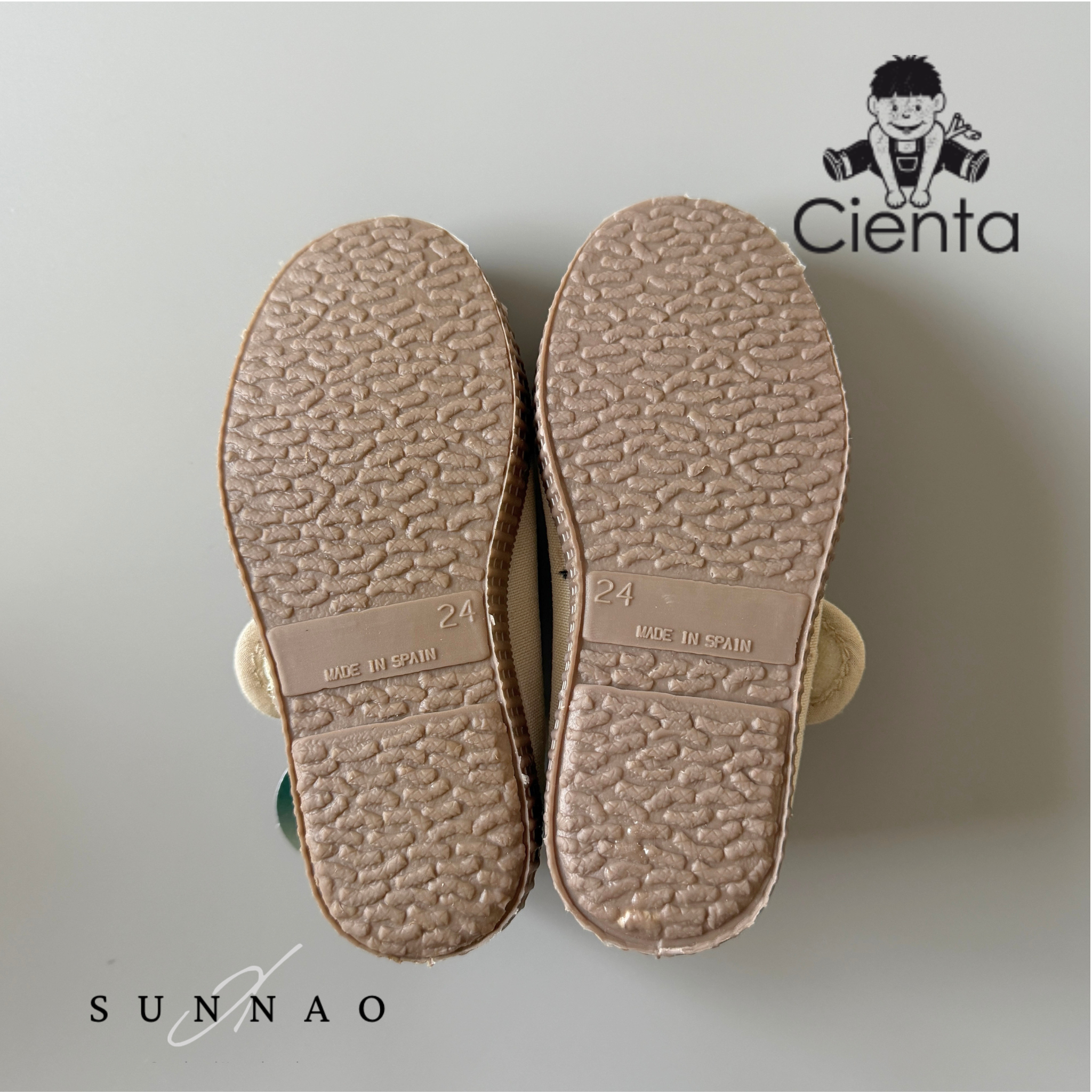 <Cienta>T strap shoes brown sole - Sand A77997