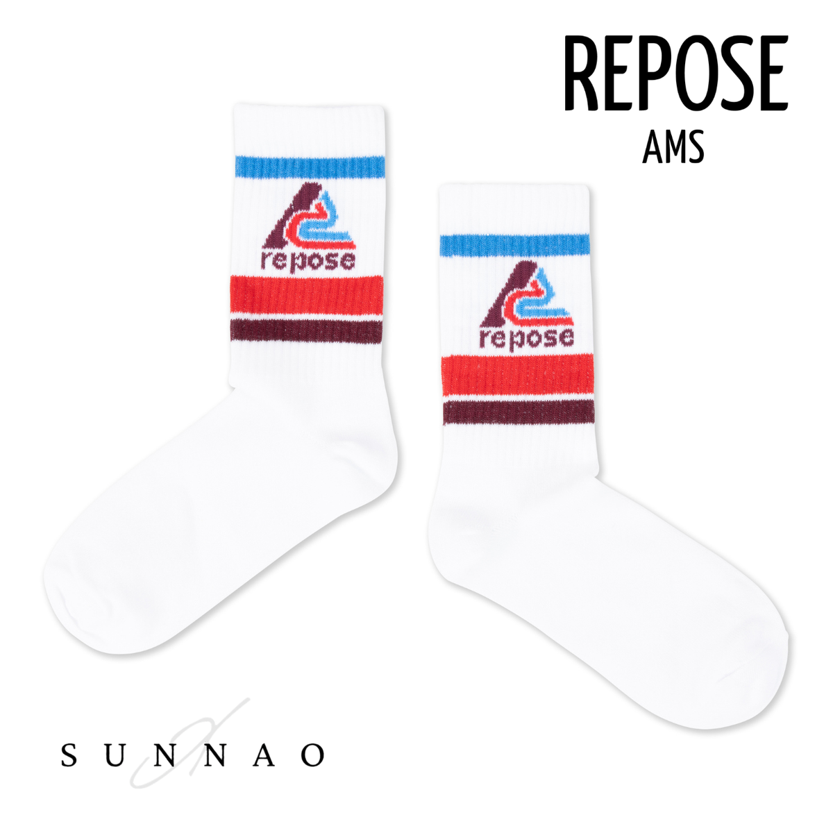 <REPOSE AMS> 70. sporty socks - white logo　