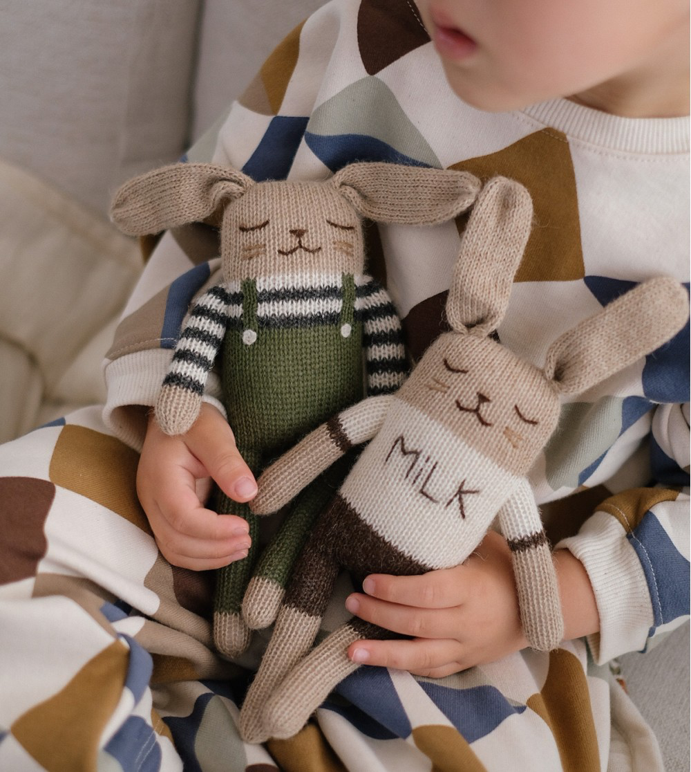 <Main Sauvage>Bunny knit toy - Milk bunny knit toy