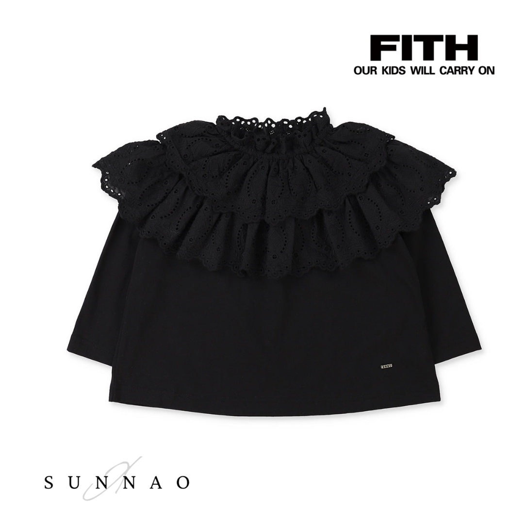 <FITH> Lacy Smocked Tee - Black