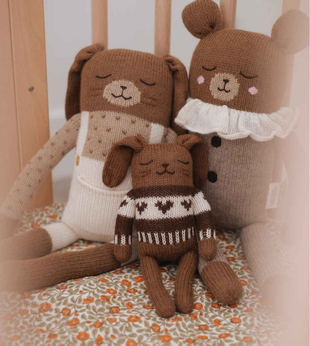 <Main Sauvage>Bunny knit toy - Dark mocha jacquard