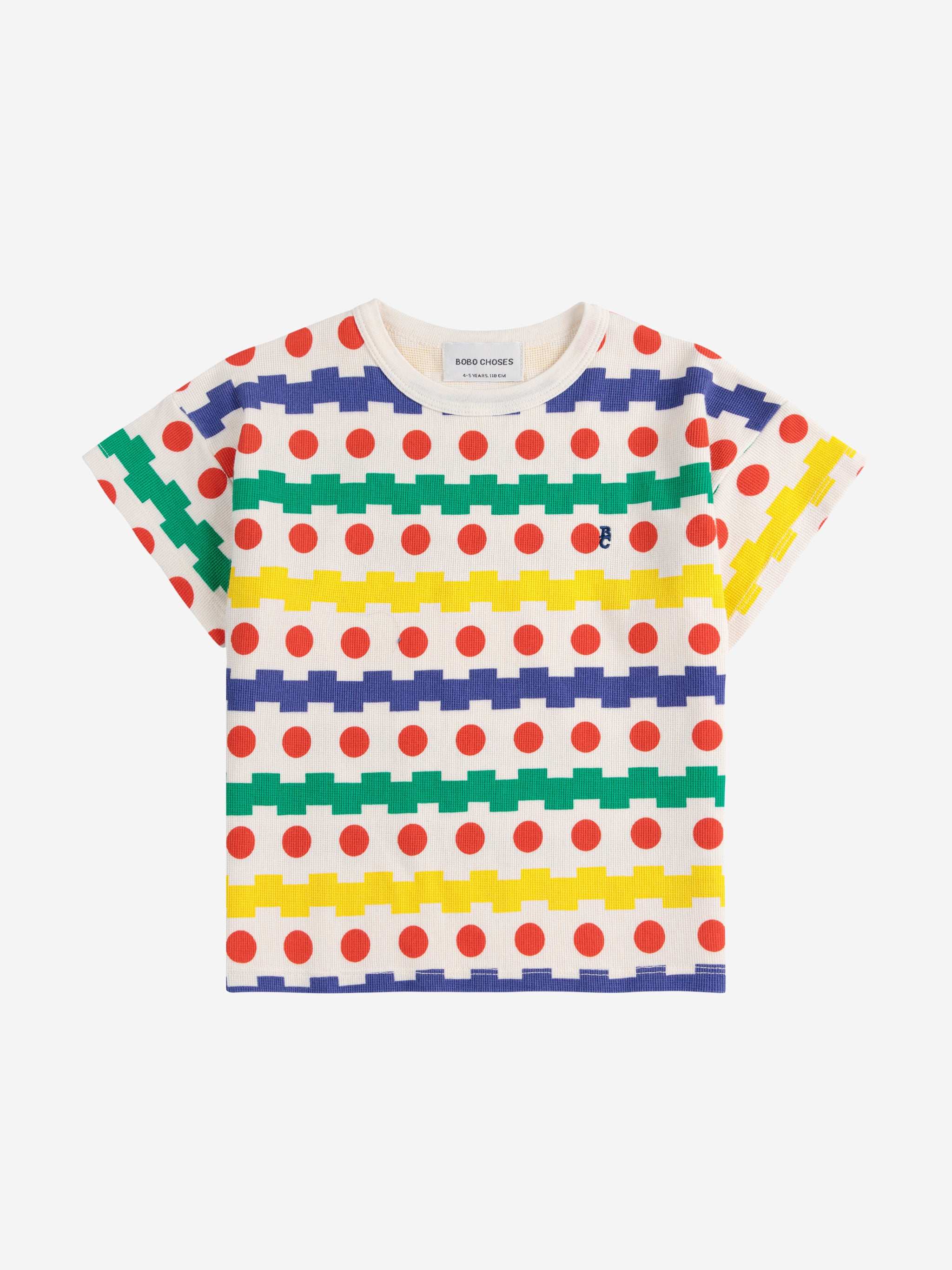 <BOBO CHOSES>Geometric all over waffle T-shirt（18M-7Y）