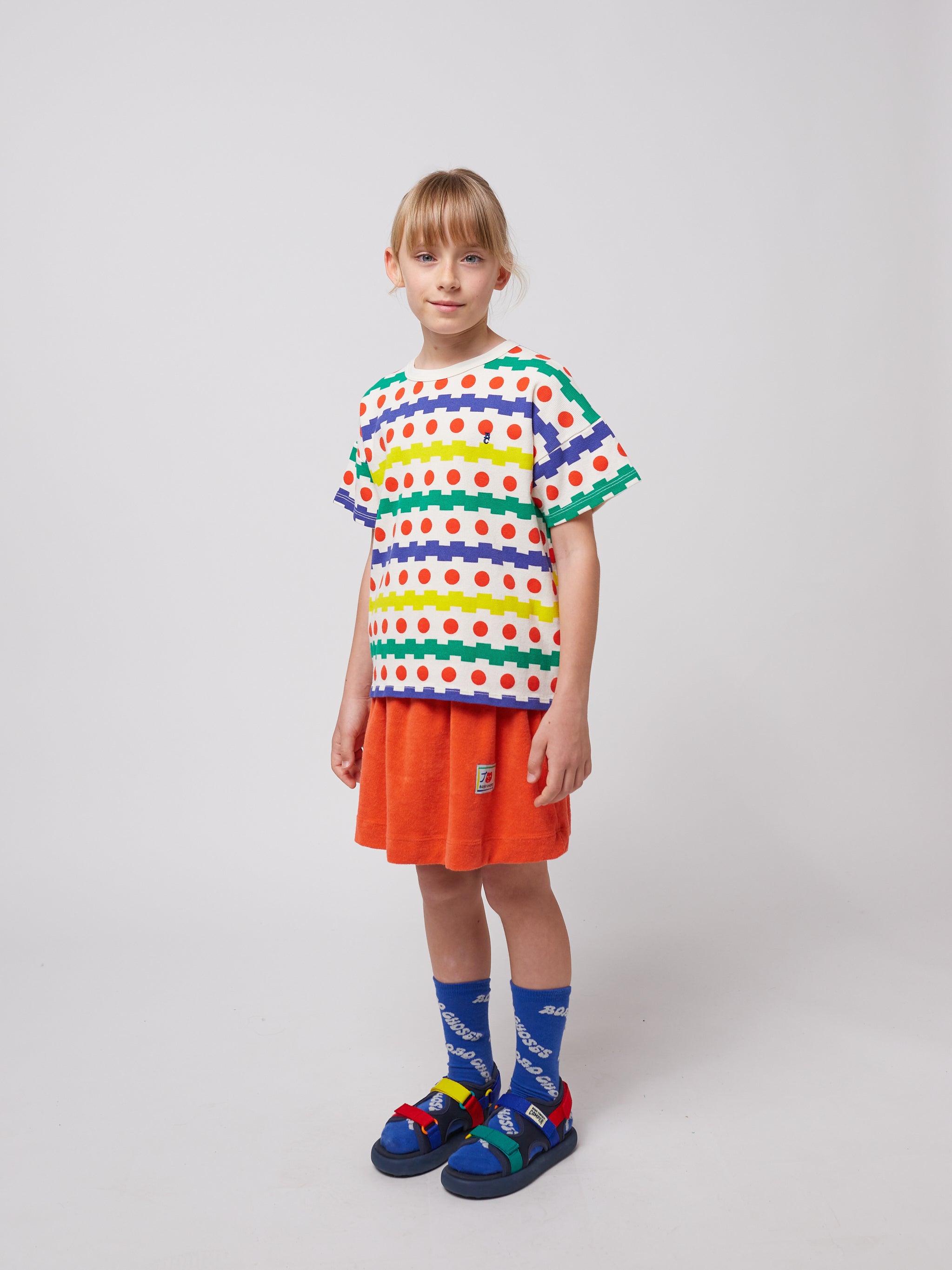 <BOBO CHOSES>Geometric all over waffle T-shirt（18M-7Y）