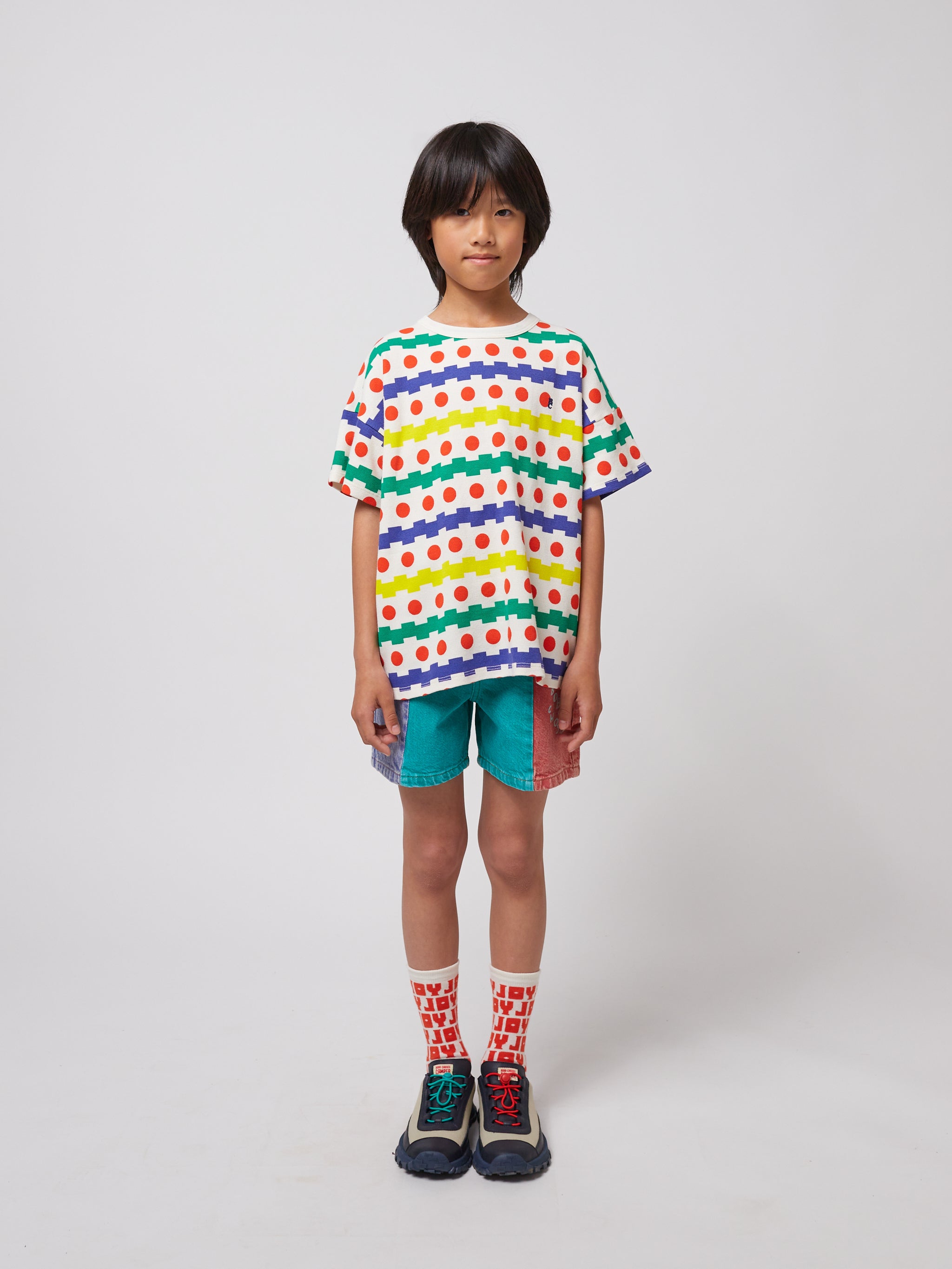 <BOBO CHOSES>Geometric all over waffle T-shirt（18M-7Y）