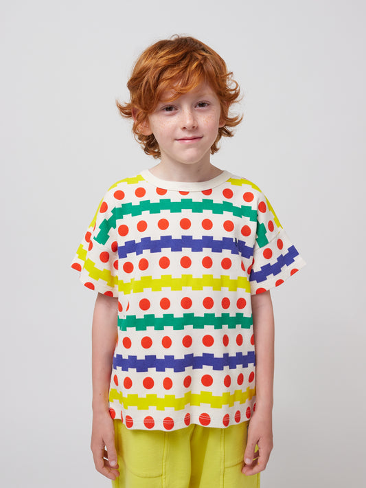 <BOBO CHOSES>Geometric all over waffle T-shirt（18M-7Y）