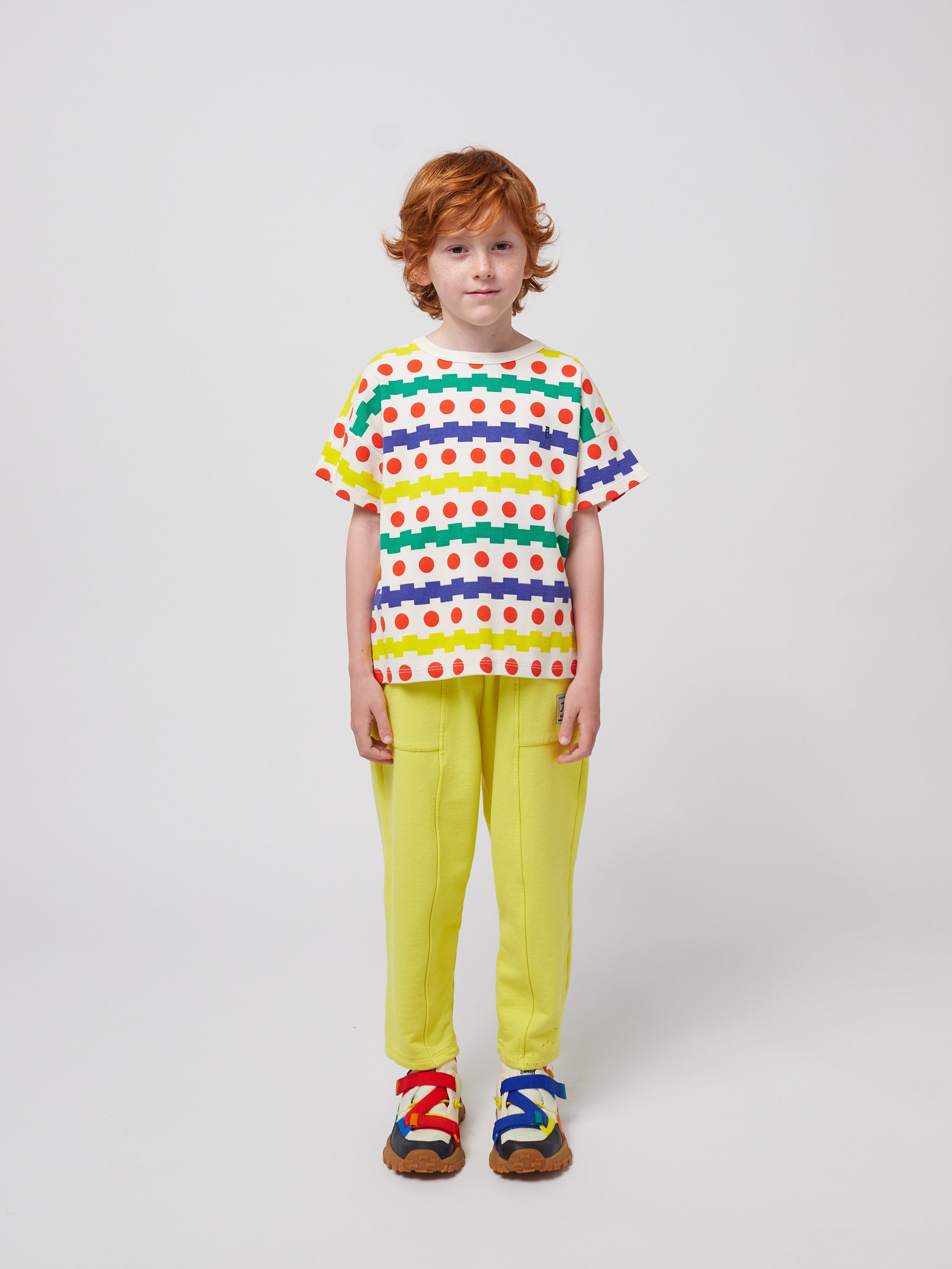 <BOBO CHOSES>Geometric all over waffle T-shirt（18M-7Y）