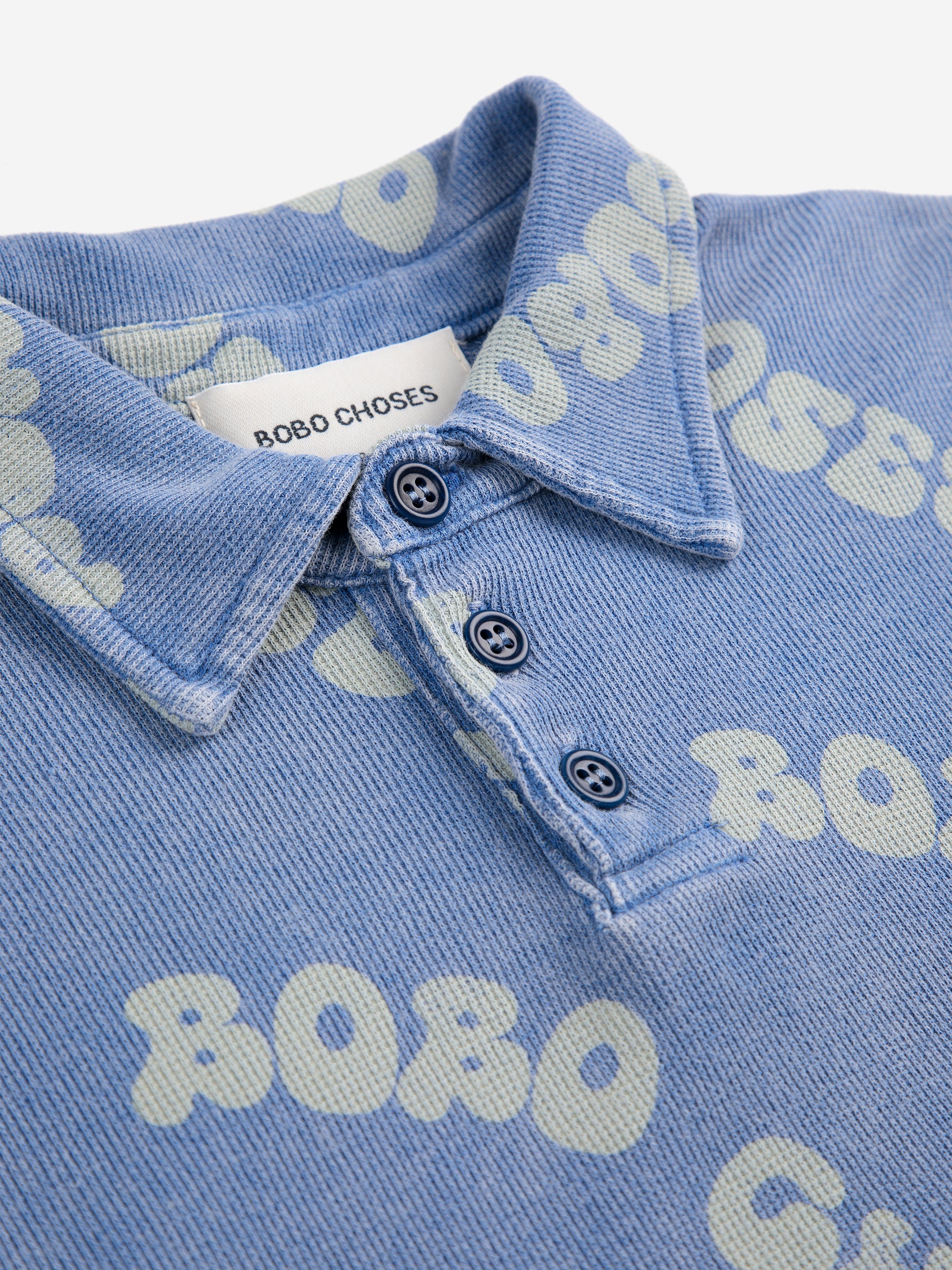 <BOBO CHOSES>Wavy Bobo Choses all over waffle polo shirt（2-7Y）