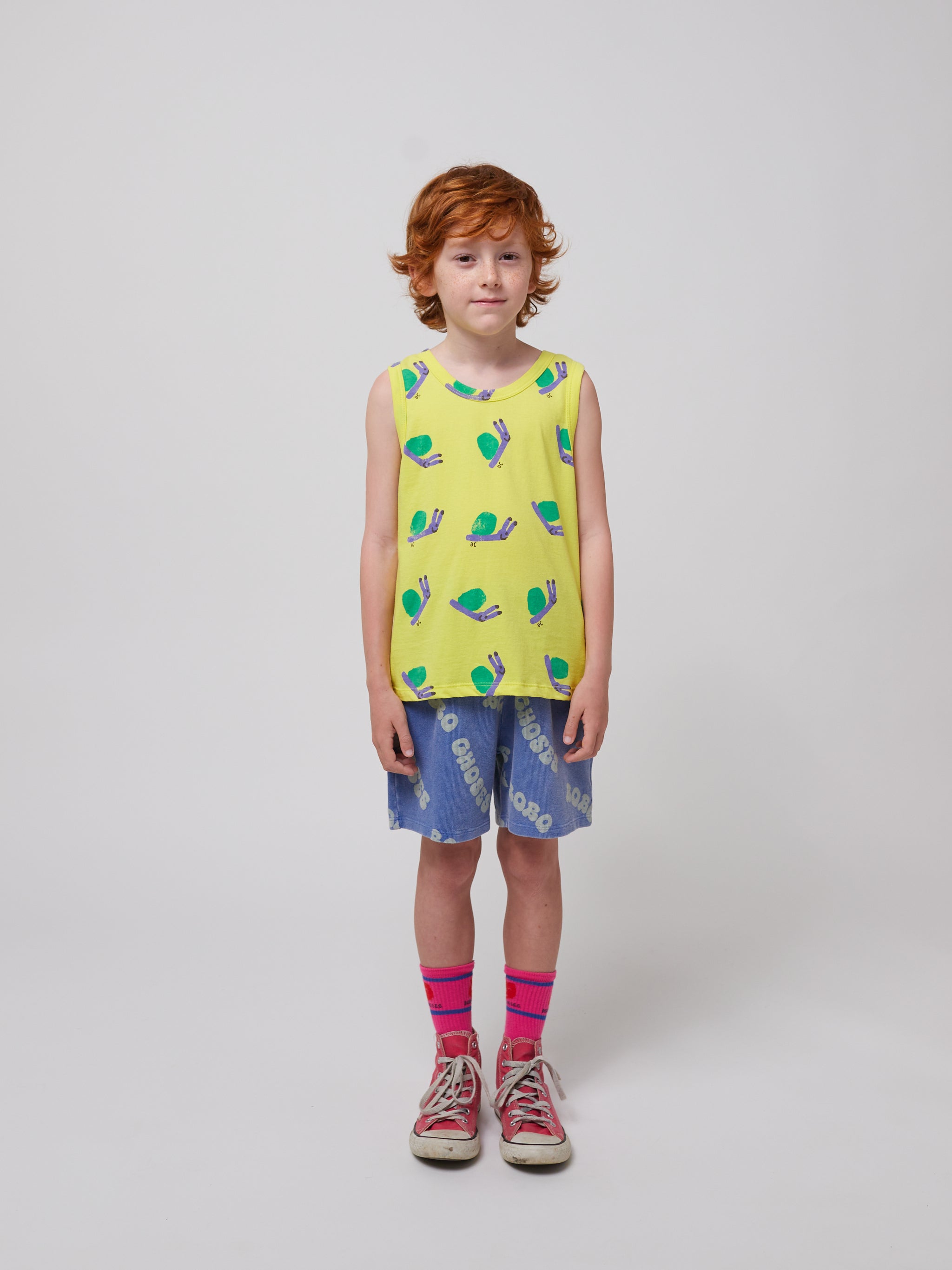 <BOBO CHOSES> Wavy Bobo Choses all over waffle bermuda shorts （2-7Y）