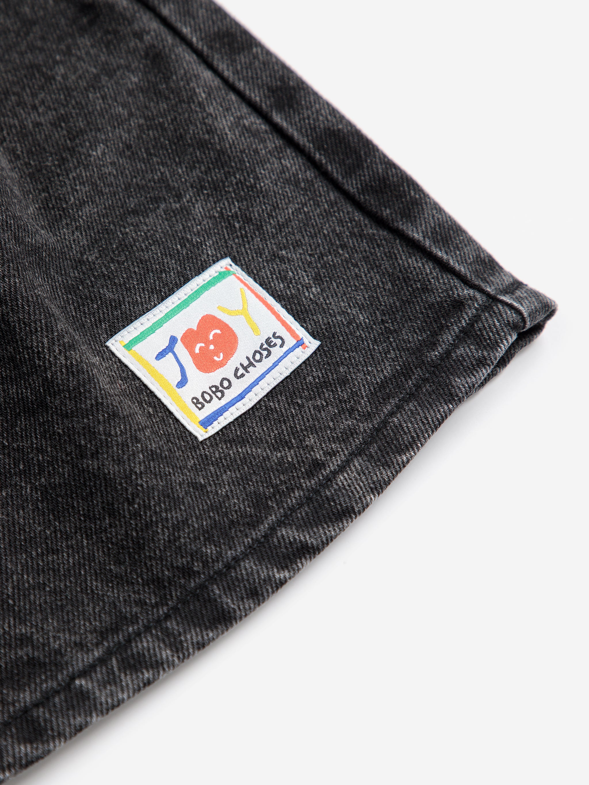 <BOBO CHOSES> Smiling black denim bermuda shorts （2-7Y）