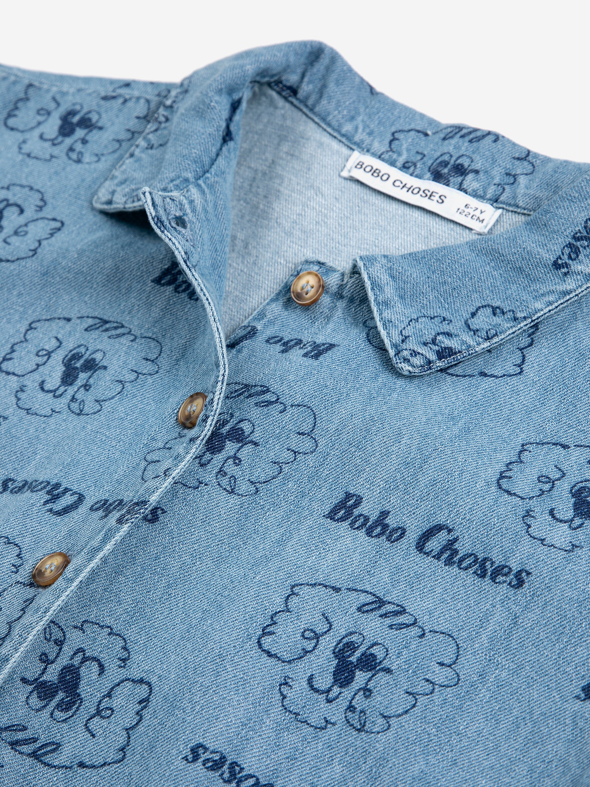<BOBO CHOSES> Pickle The Dog all over denim shirt