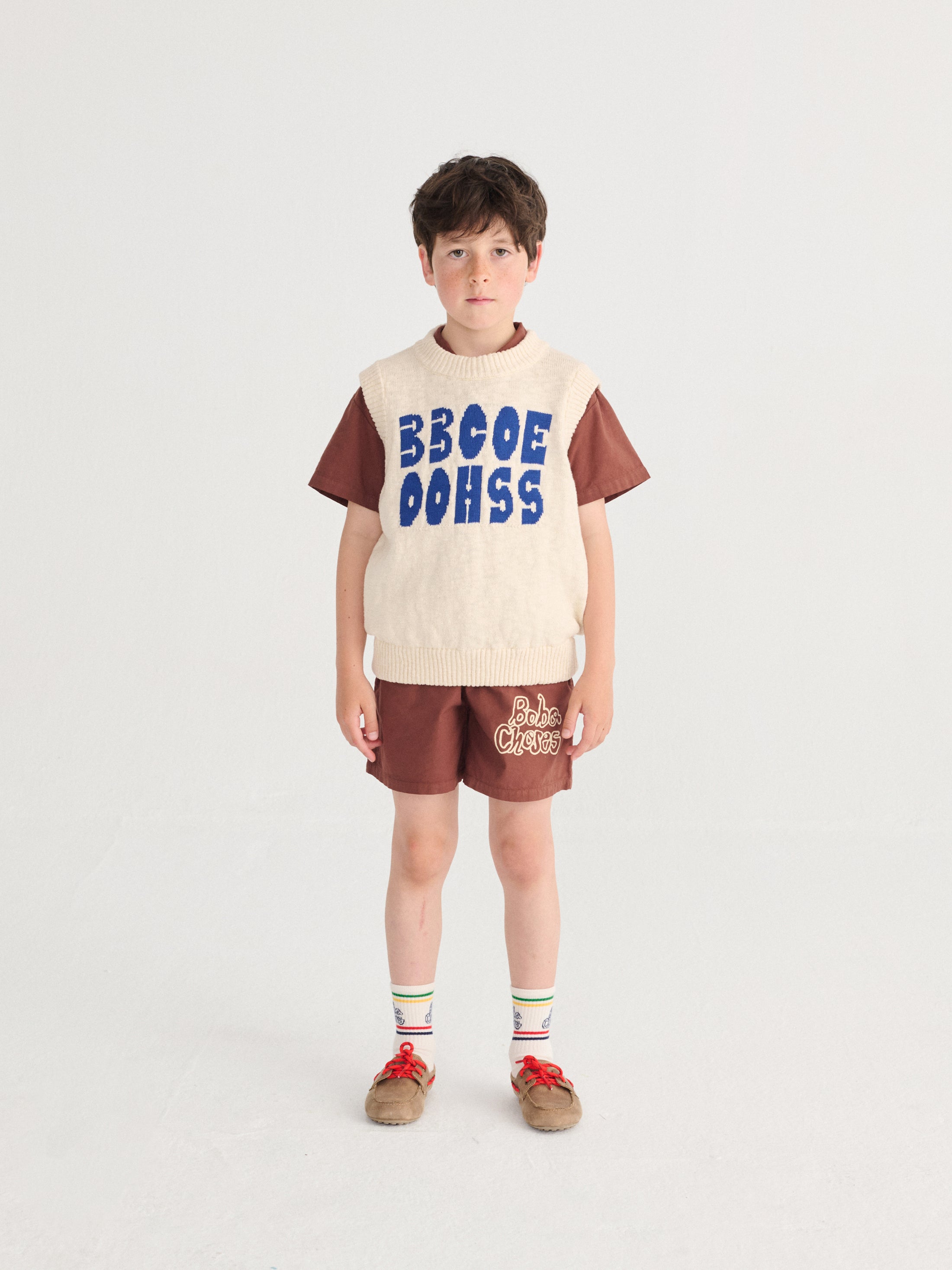<BOBO CHOSES> Bobo Choses By Hand woven bermuda shorts