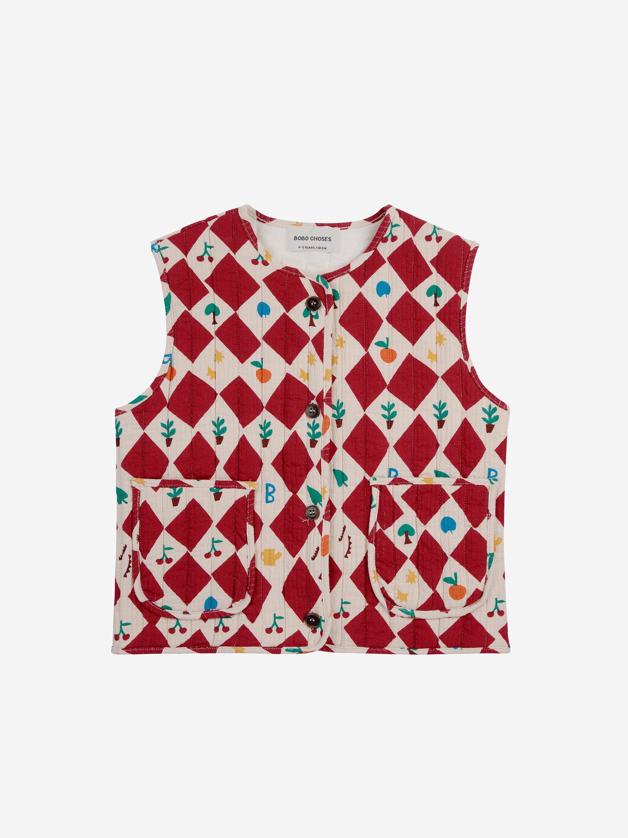 <BOBO CHOSES>Harlequin all over quilted vest（2-7Y）