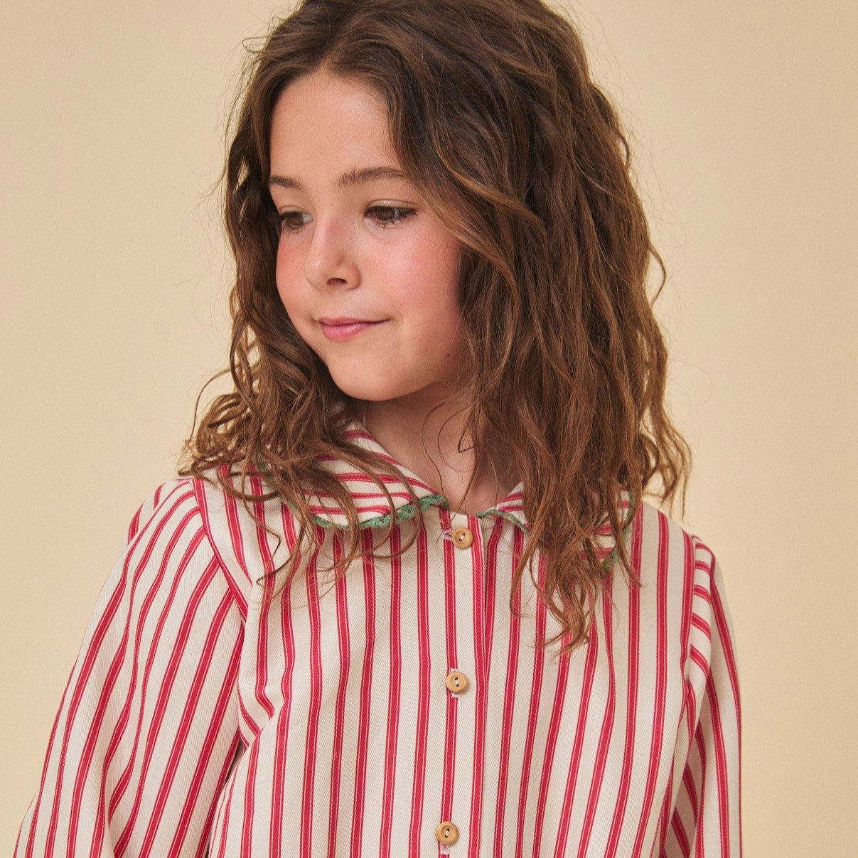 <Birinit Petit> Red stripes blouse（18M-6Y）