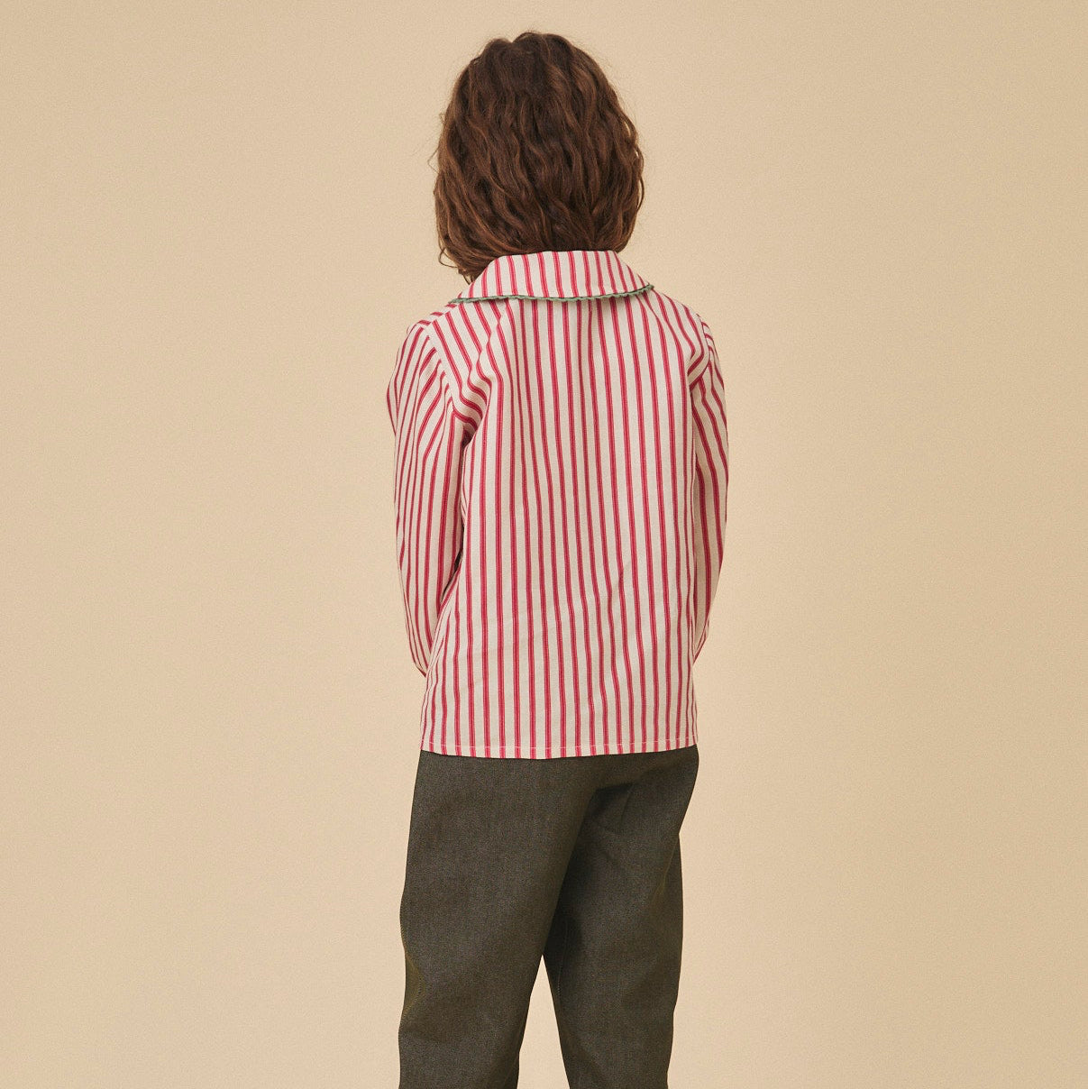 <Birinit Petit> Red stripes blouse（18M-6Y）