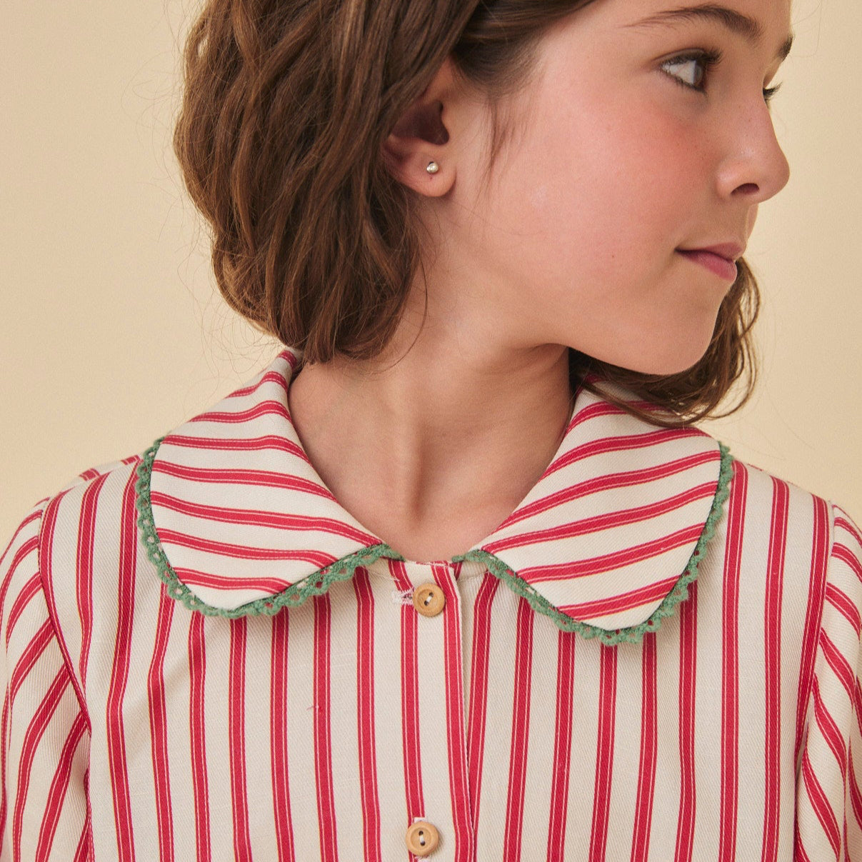 <Birinit Petit> Red stripes blouse（18M-6Y）