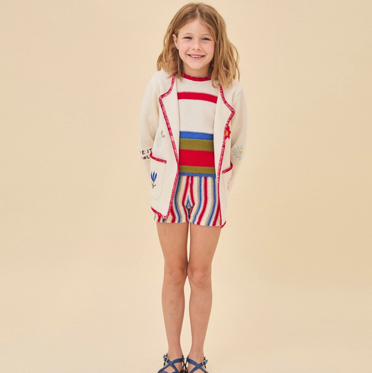 <Birinit Petit> Miranda stripes shorts（3-6Y）