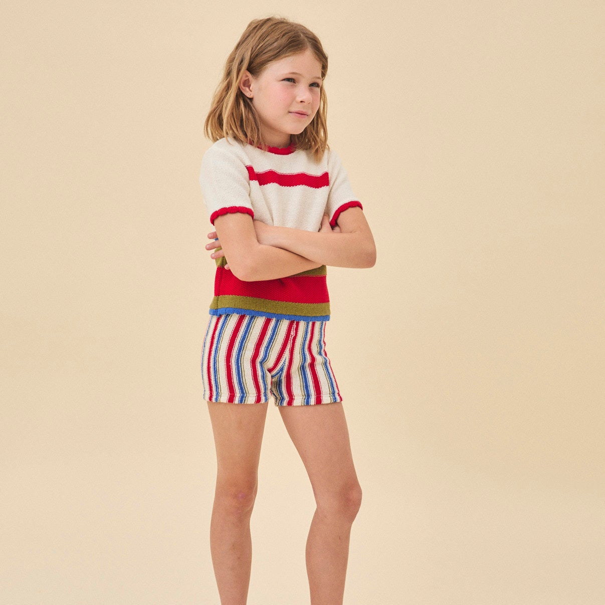 <Birinit Petit> Miranda stripes shorts（3-6Y）