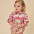 Gallery viewerに画像を読み込む, <Birinit Petit> Red stripes blouse（18M-6Y）
