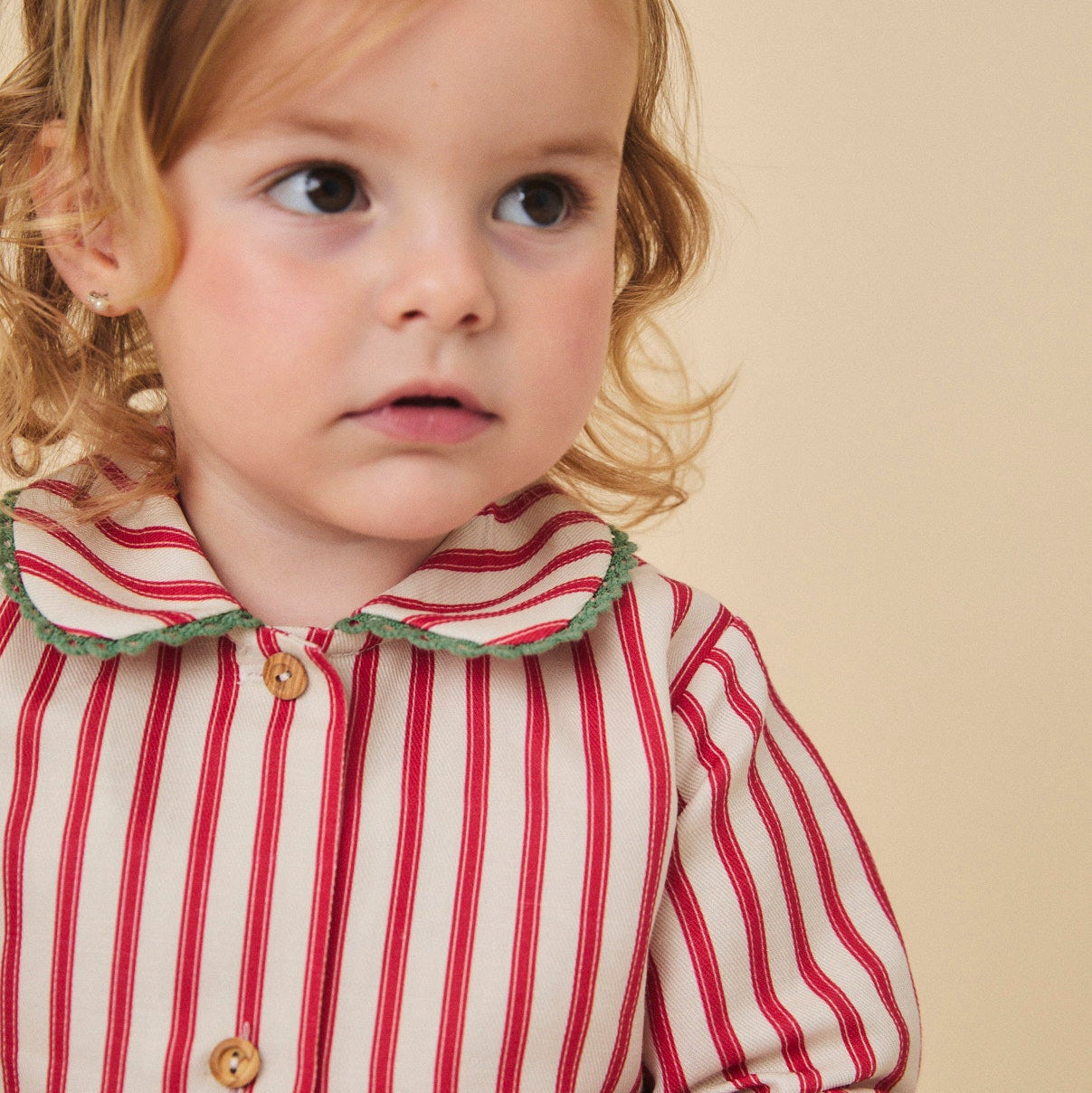 <Birinit Petit> Red stripes blouse（18M-6Y）