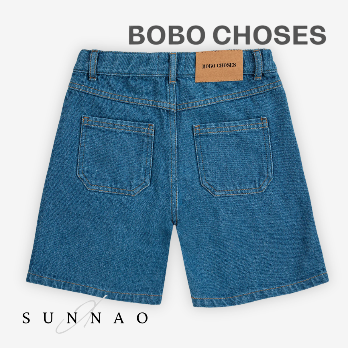 <BOBO CHOSES>Color Block denim bermuda shorts