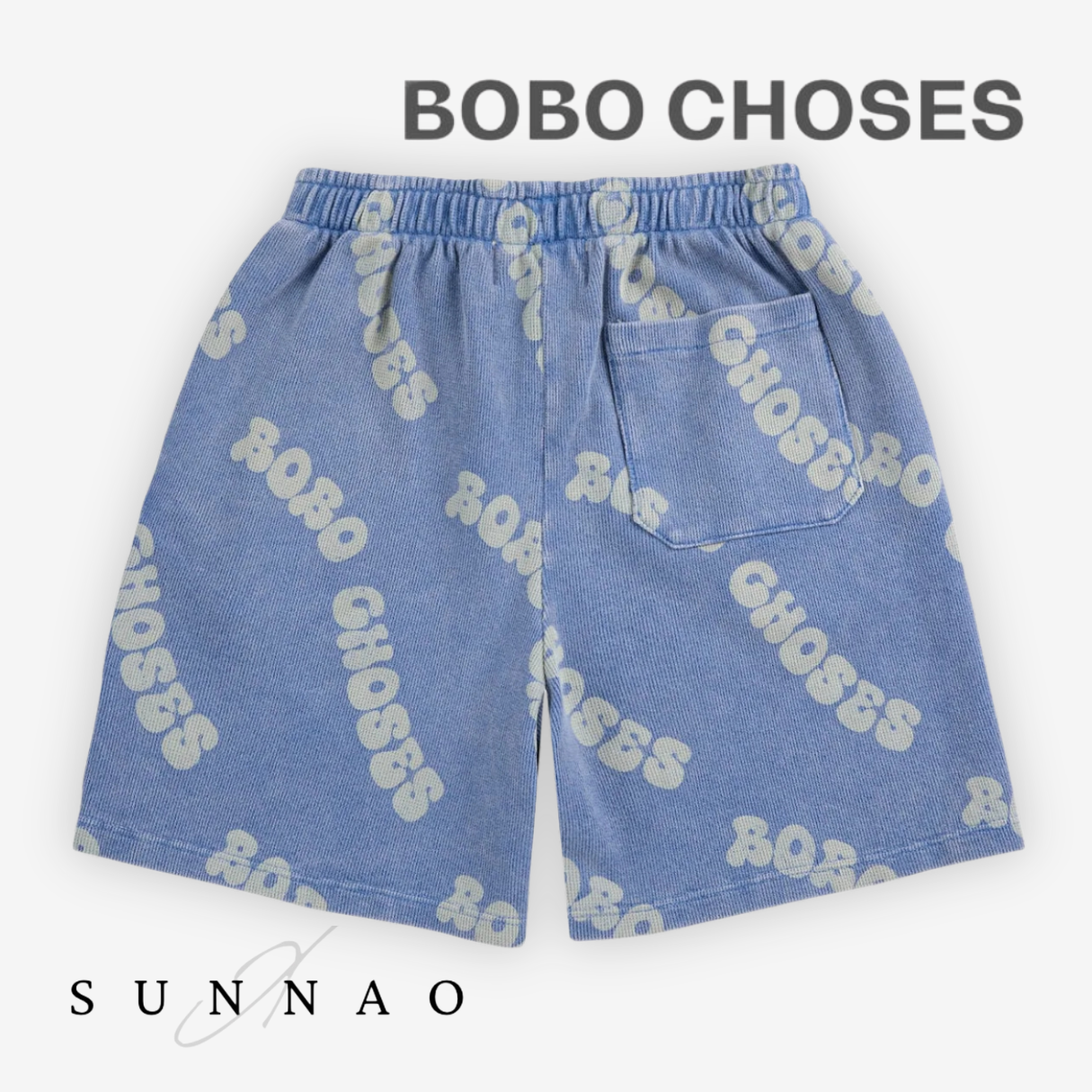 <BOBO CHOSES> Wavy Bobo Choses all over waffle bermuda shorts