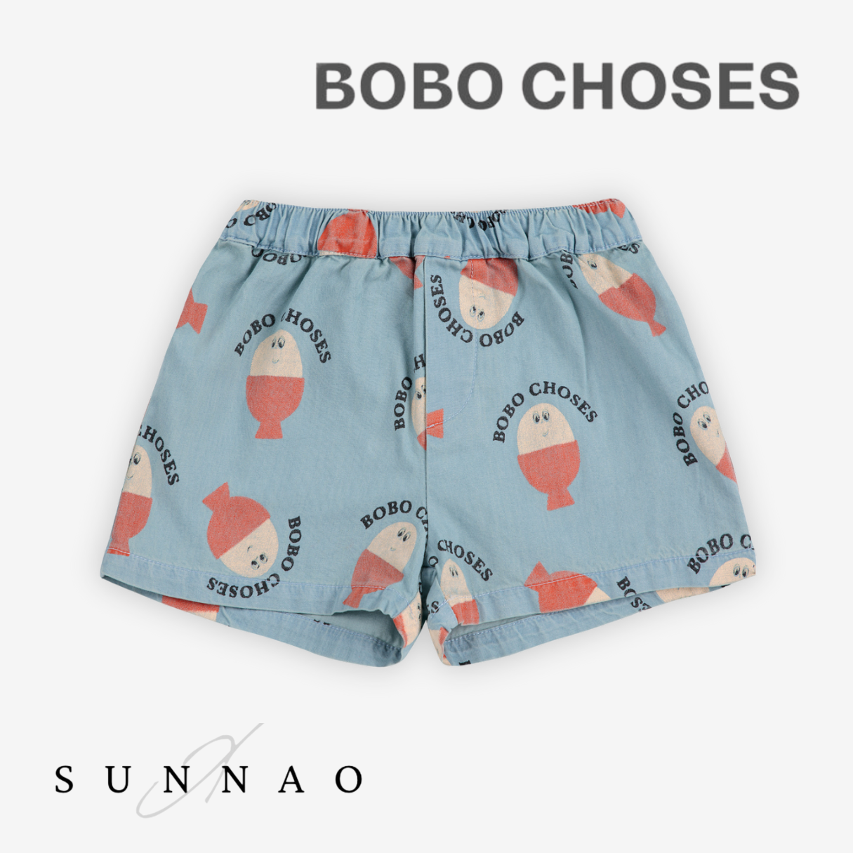 <BOBO CHOSES>Morning Egg all over denim shorts
