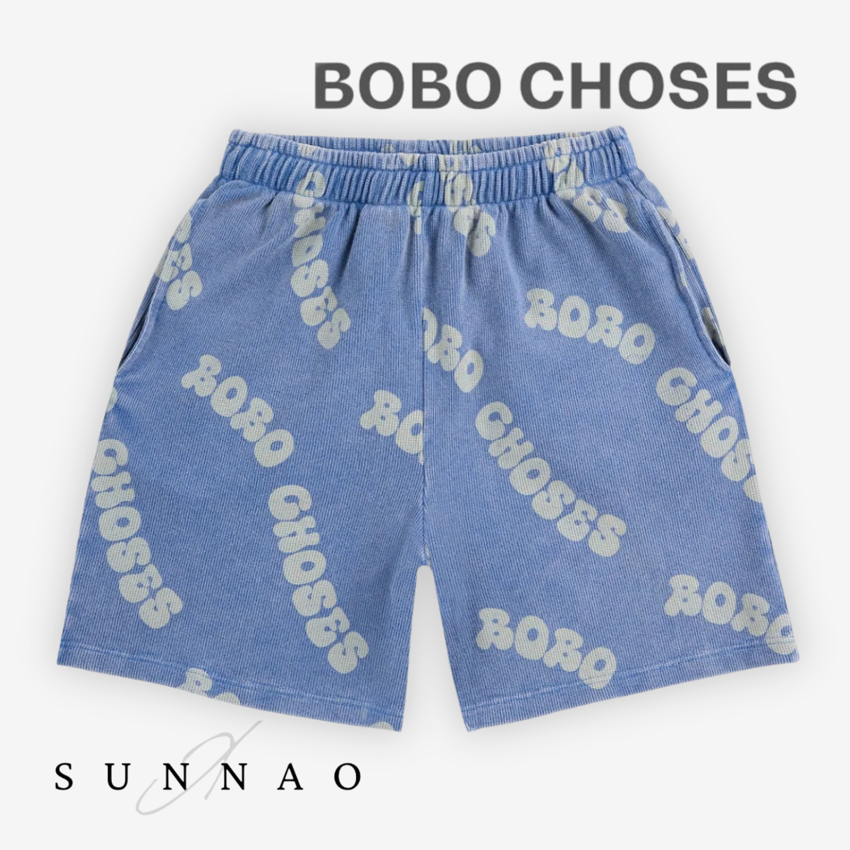 <BOBO CHOSES> Wavy Bobo Choses all over waffle bermuda shorts