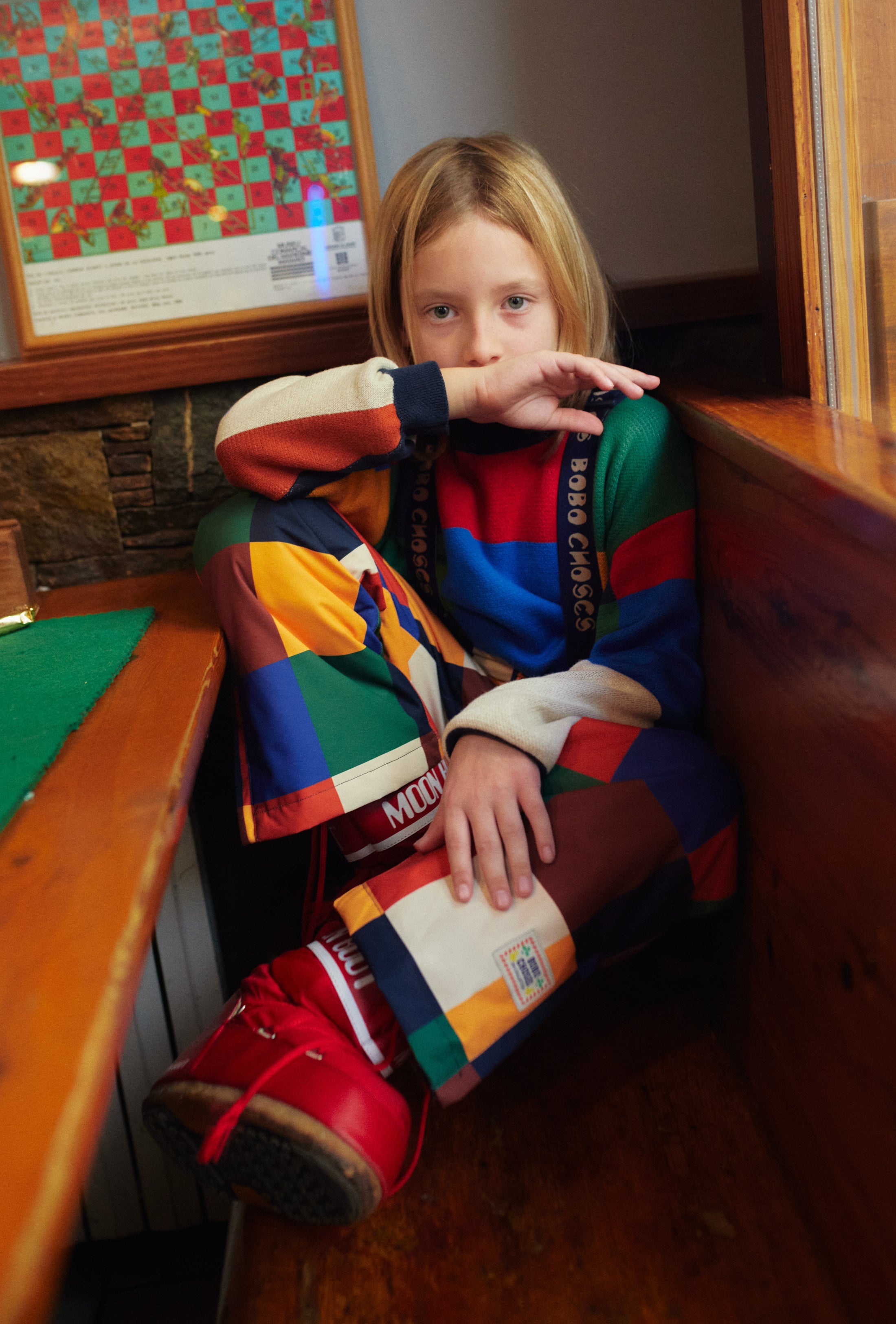<BOBO CHOSES> Multicolor Tiles ski pants（スキーウェア）