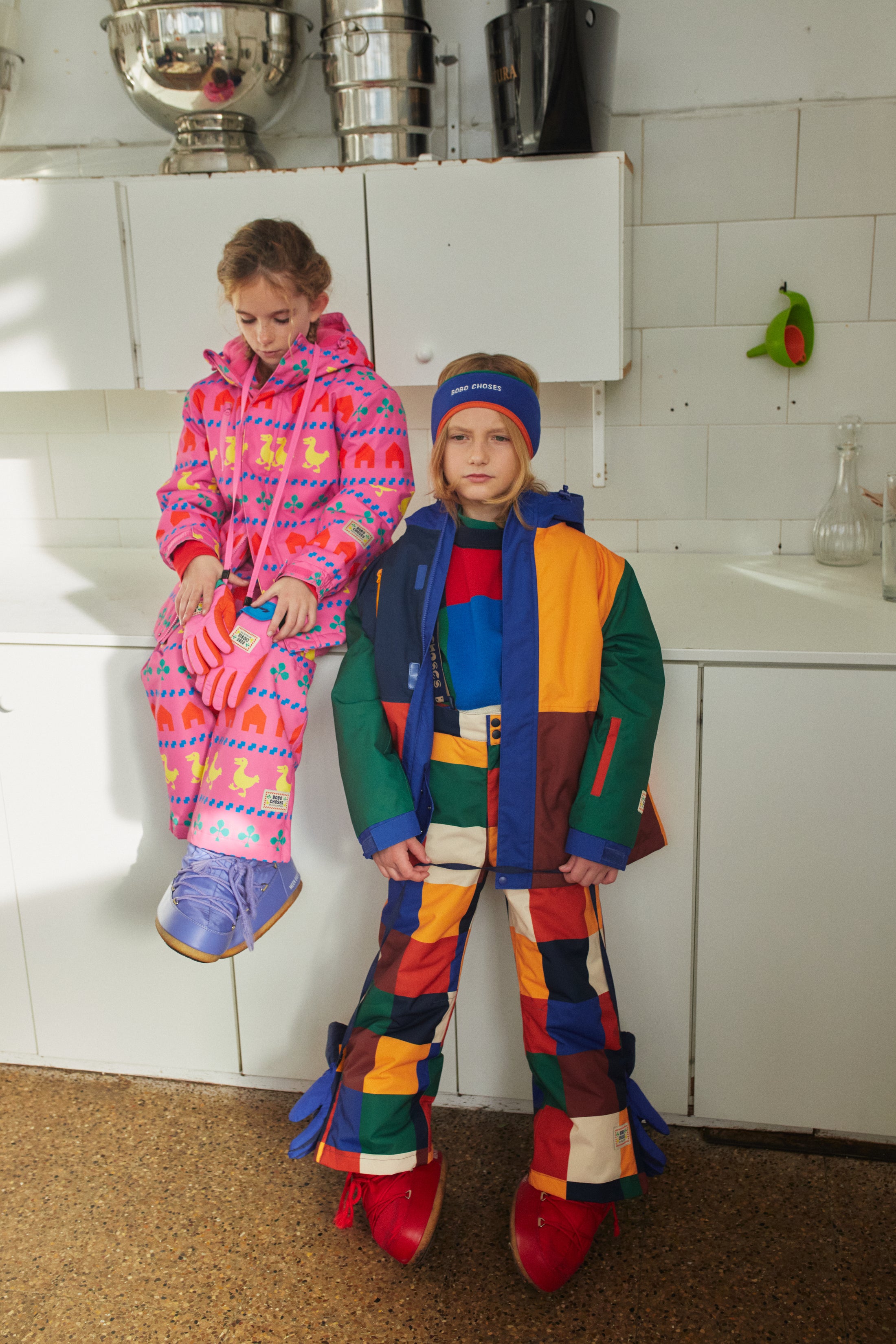 <BOBO CHOSES> Multicolor Tiles ski pants（スキーウェア）