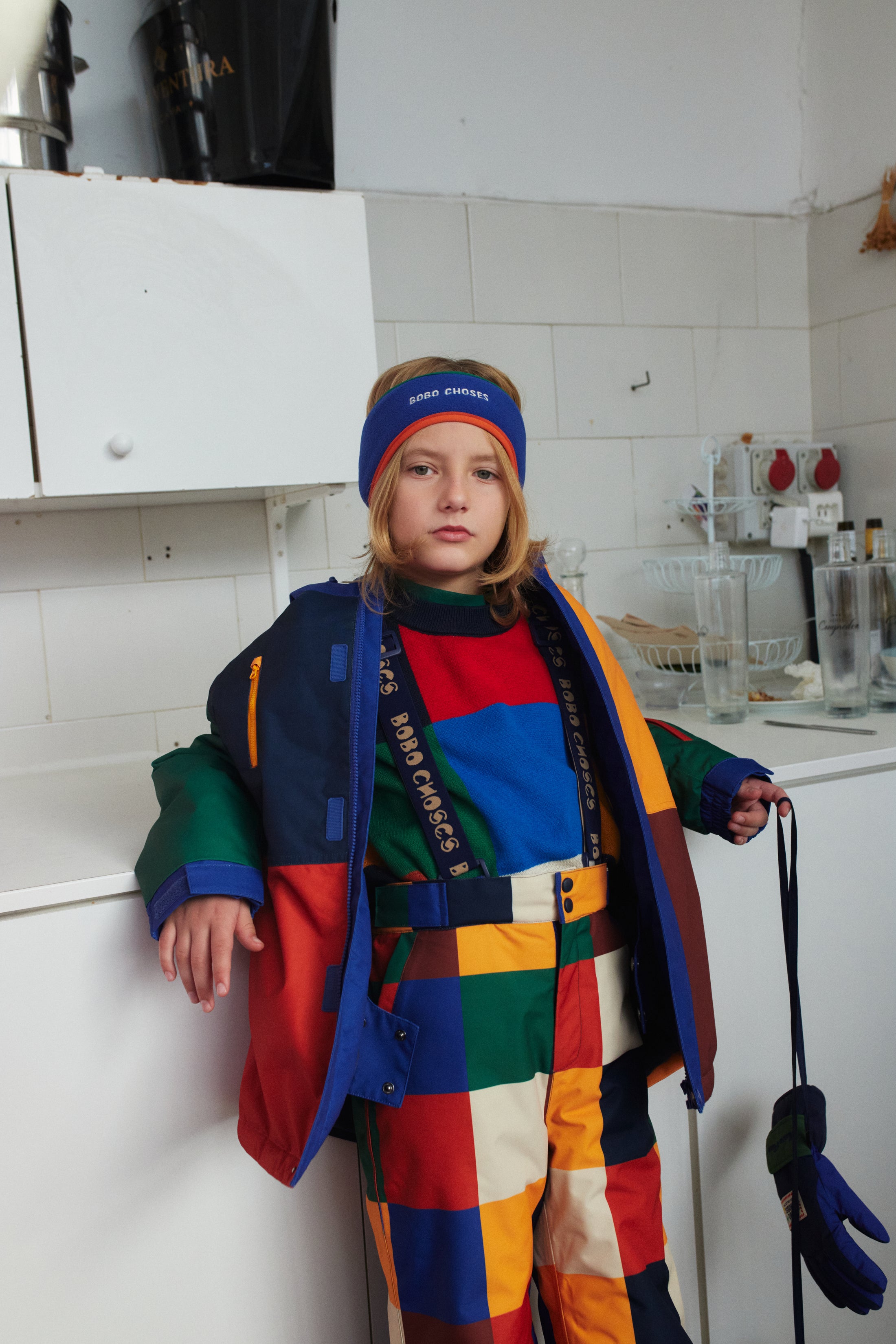 <BOBO CHOSES> Multicolor Tiles ski pants（スキーウェア）
