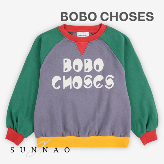 <BOBO CHOSES> Bobo Choses color block ranglan sweatshirt