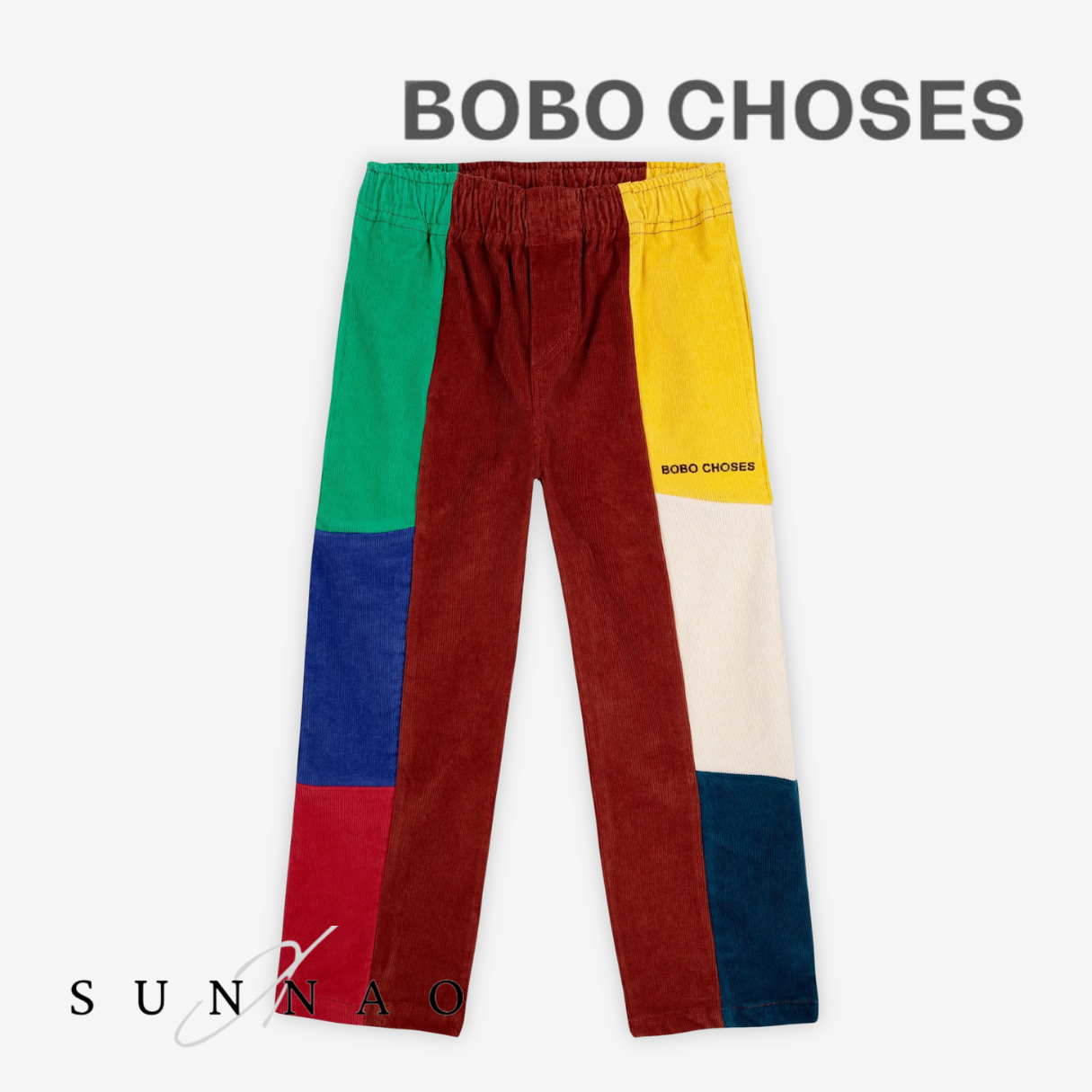 <BOBO CHOSES>Color Block Corduroy Straight Pants